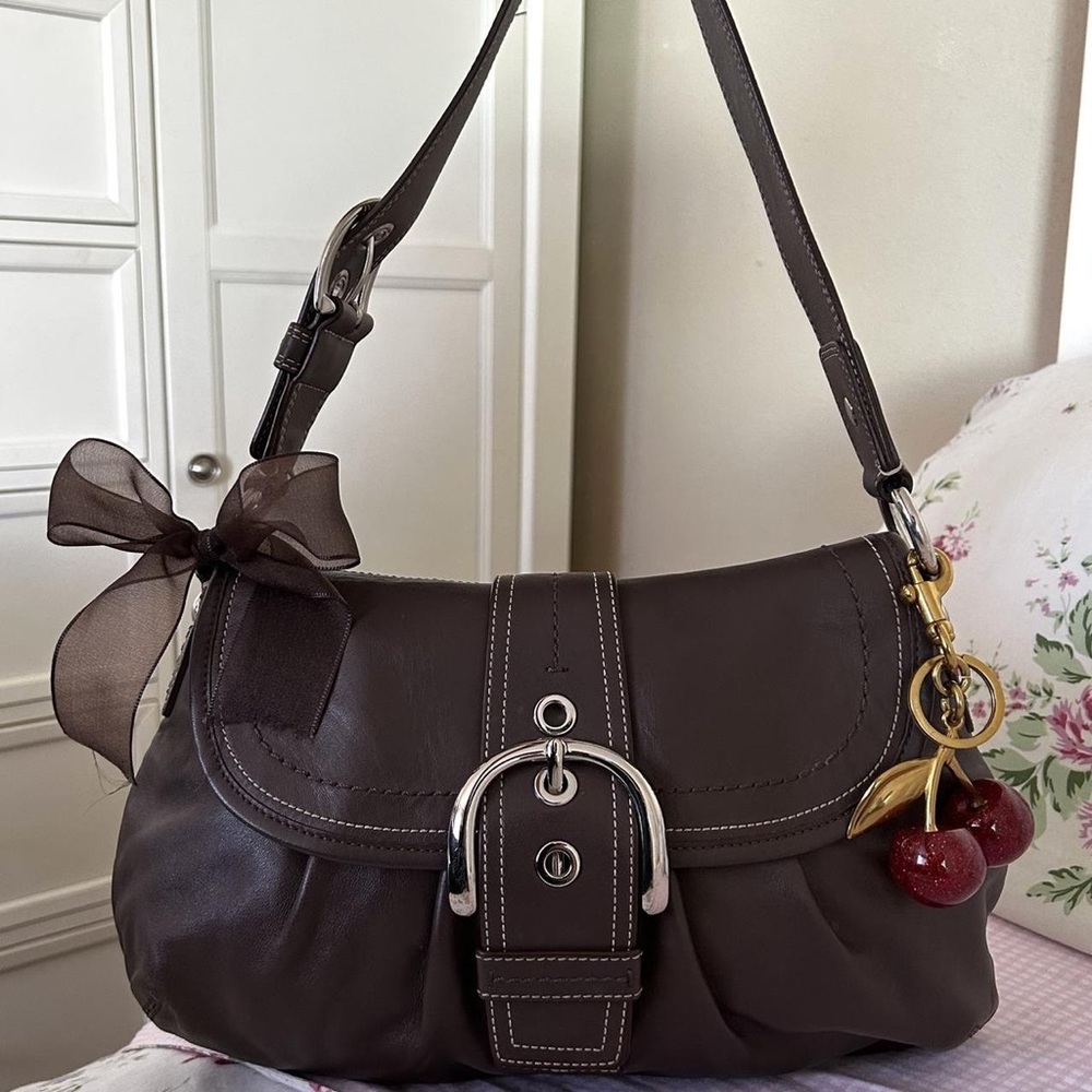 Coach Dark Brown Leather Label